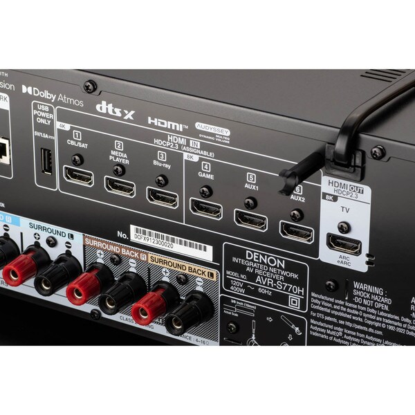 Main product image for Denon AVR-S770H 7.2 Channel Full 8K Ultra HD AV Receiver with 3D Audio 75 Watts per Channel245-4004